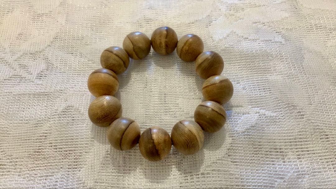 開運　数珠　沈香（じんこう）天然木ブレスレット　精神安定　集中力アップ20mm