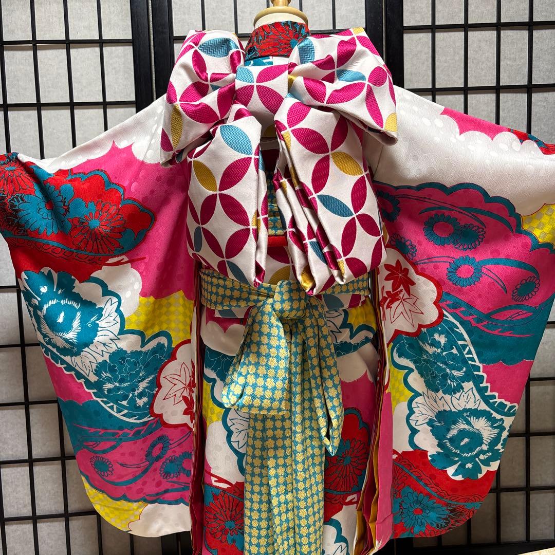 七五三　着物セット　7歳　モダンアンテナ　美品　新品　フルセット