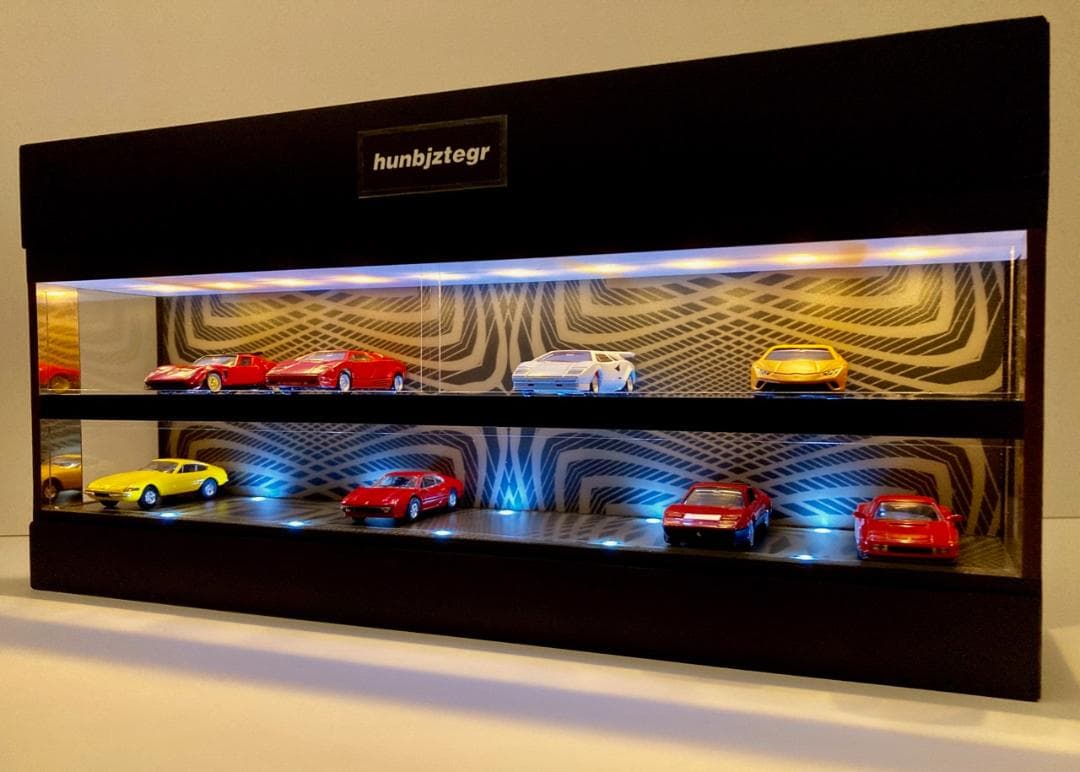 1/64展示20台可能・BRシンメトリー・2層式ディスプレーBOX/ネオ