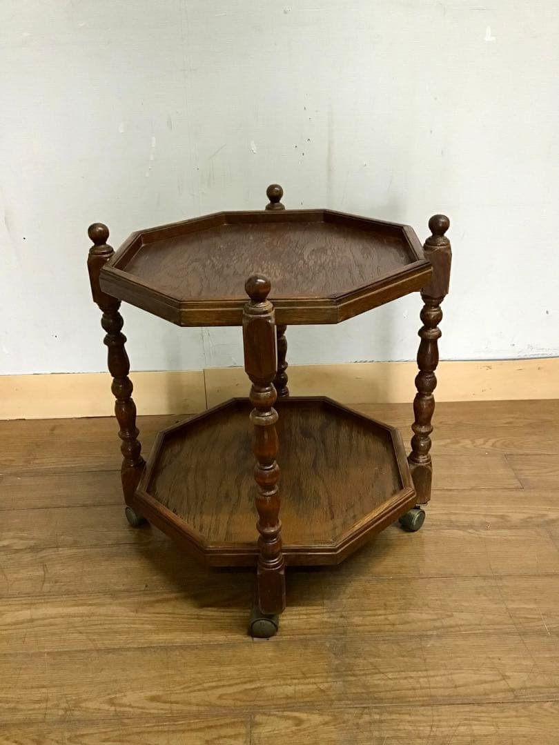 管301☆三越家具☆ブルージュ☆アンティーク☆八角ワゴン