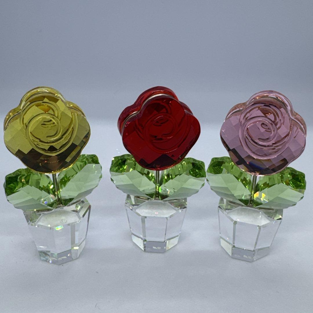 ✨箱付き✨SWAROVSKI クリスタル バラの花 置物