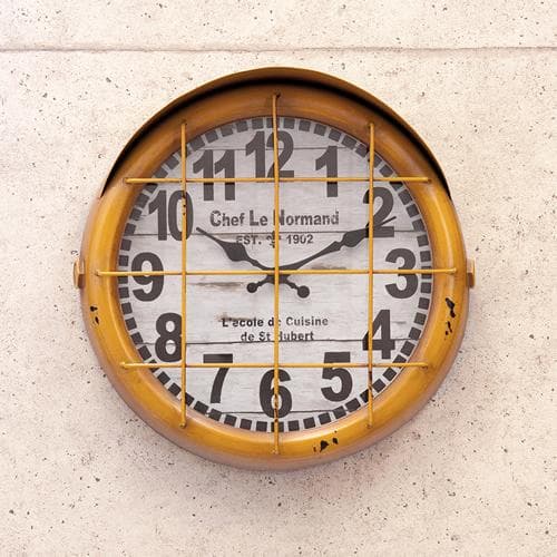 アンティーク風 掛け時計 クロック サブマリン【壁掛時計】イエロー 黄色