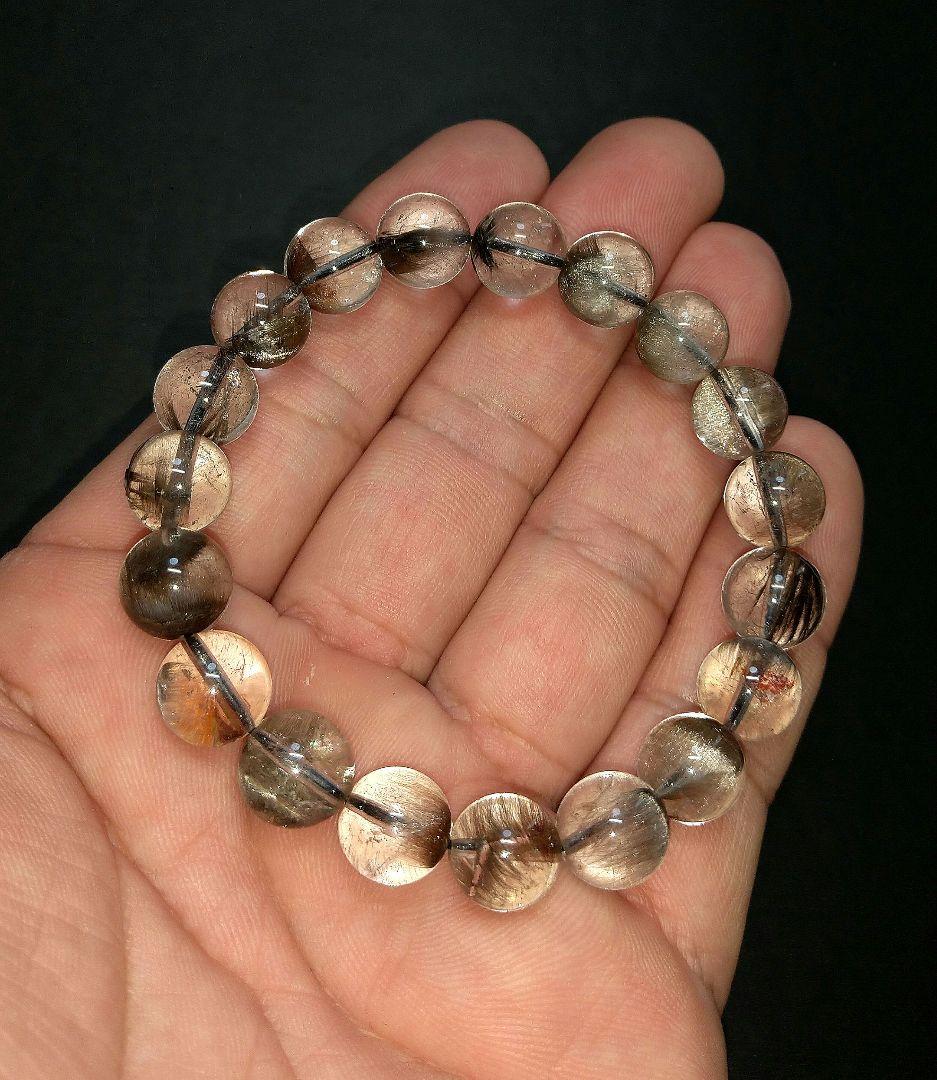 【極上,美品】プラチナルチルクォーツ　１０㎜　ブレスレット　希少　レア