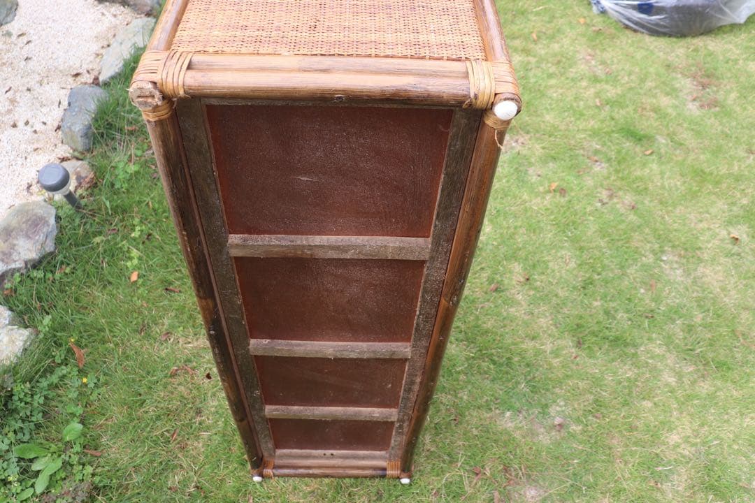 ラタン　チェスト ２段　ベンチ風(送料込み)