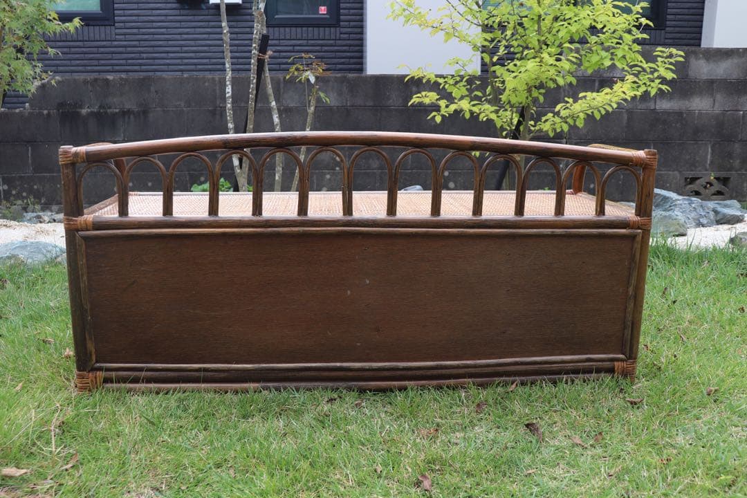 ラタン　チェスト ２段　ベンチ風(送料込み)