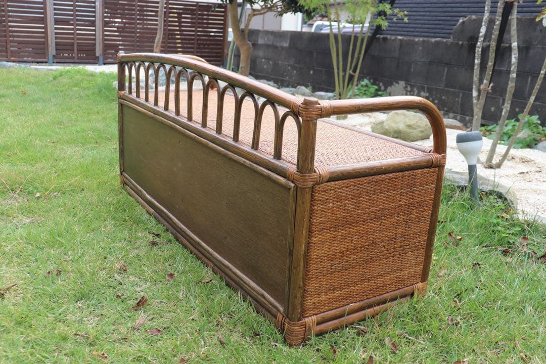 ラタン　チェスト ２段　ベンチ風(送料込み)