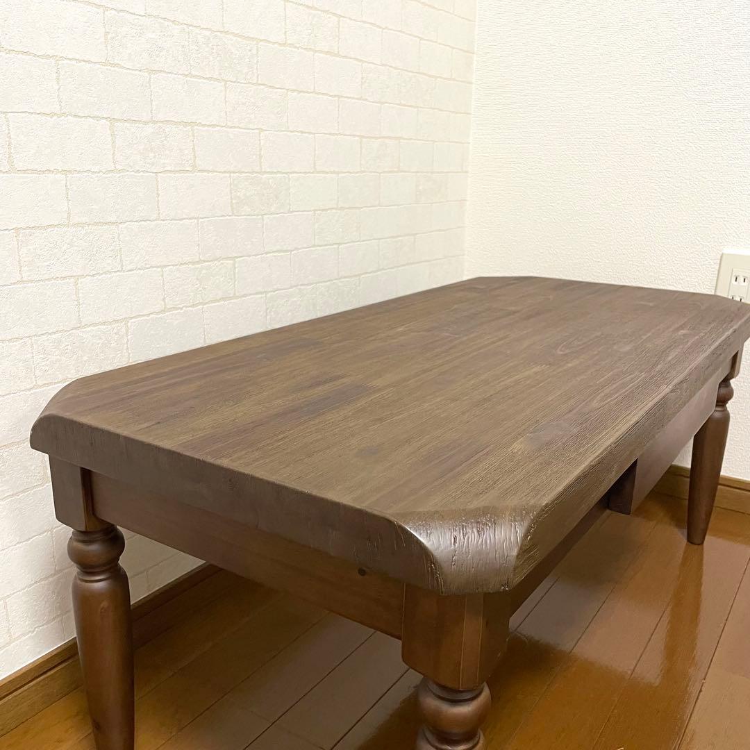 家具の大丸　デミセンターテーブル《95》　アカシア無垢　天然木　モダンクラシック