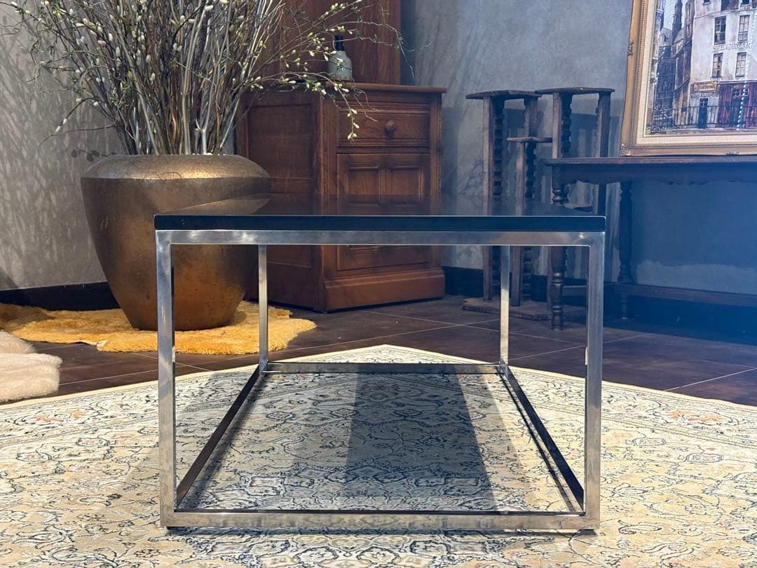 ローテーブル センターテーブル フラットローテーブル ブラック モダン SG