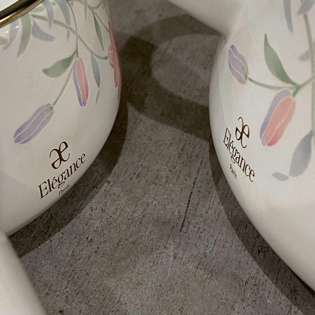 希少 未使用 富士ホーロー鍋 セット 昭和レトロ Elegance エレガンス