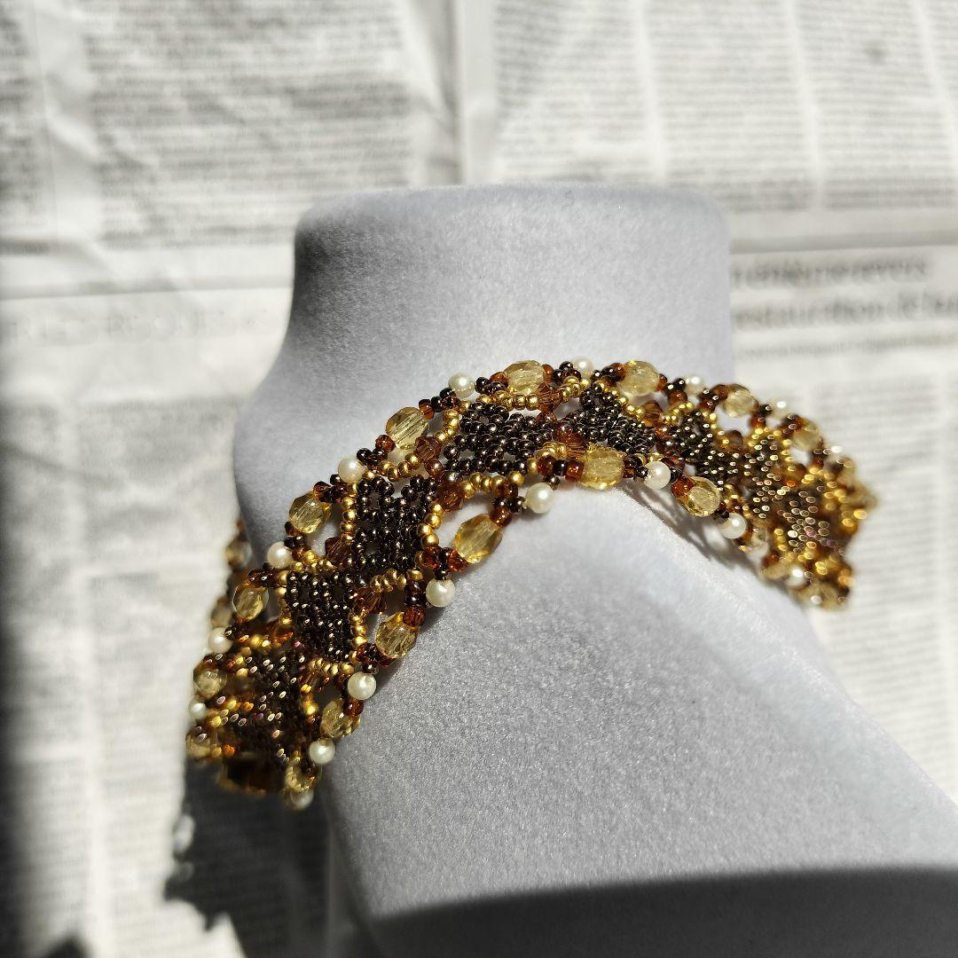 スワロフスキー　使用　ハンドメイド　ネックレス　チョーカー　カメオ　37cm