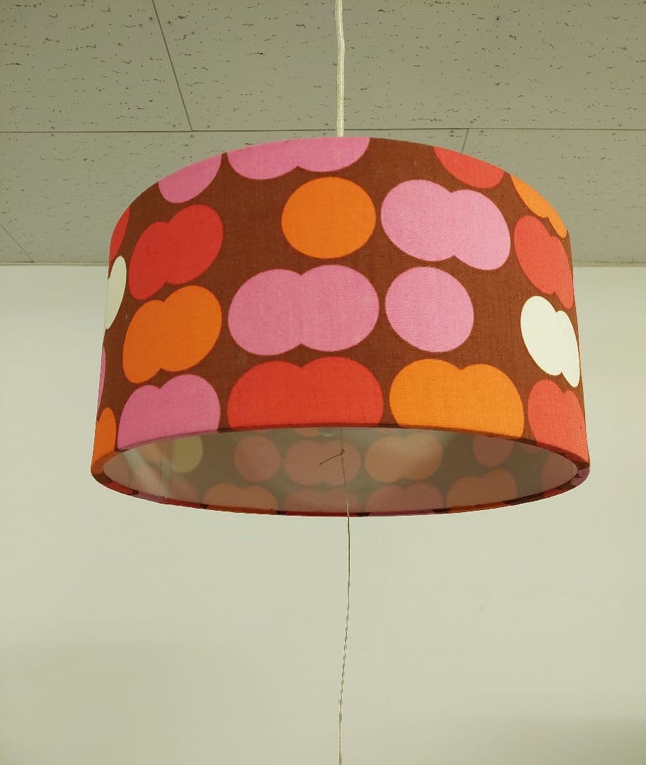 昭和レトロ 70年代 カラフルドット柄 天井照明 ペンダントライト 2灯式