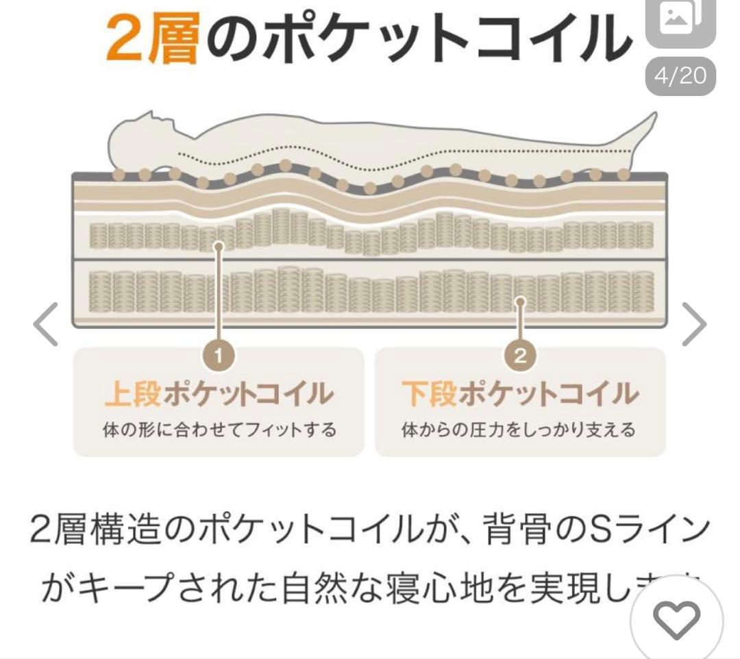 ニトリ(Nスリープ プレミアムP2-CR）マットレス シングル 厚さ30cm