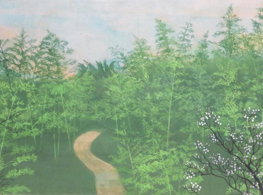 上原卓 「湖の春」 日本画 P12号 創画会 京都市立芸術大