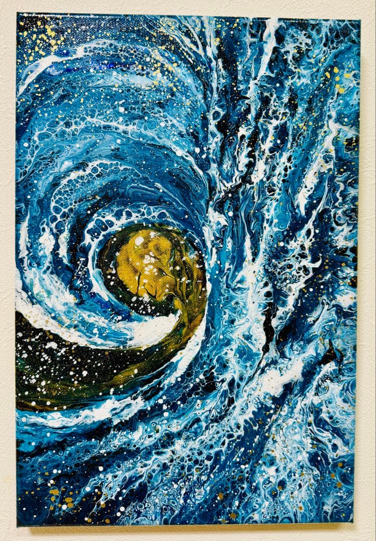 原画 抽象画 【 進心の鼓動波 - Shinshin no Kodoha - 】