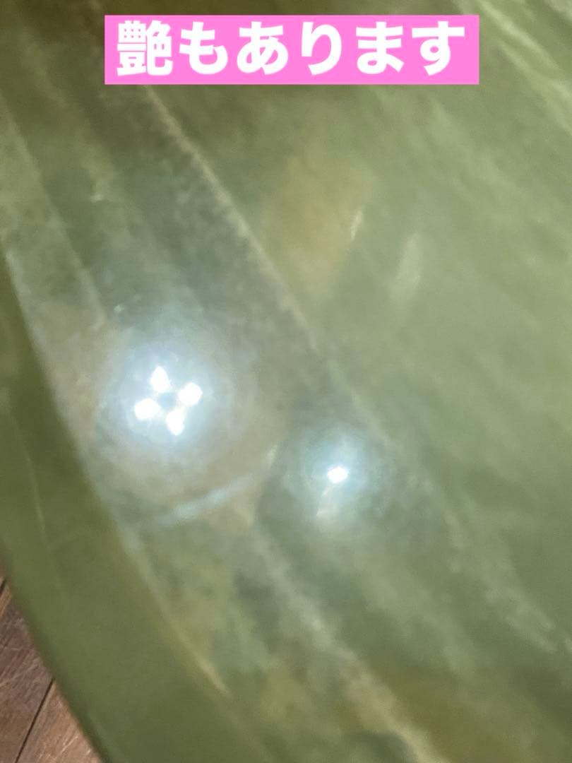 希少♦️グリーン♦️高級 オーバル型 大理石天板 テーブル♦️脚 ブラック♦️送料込