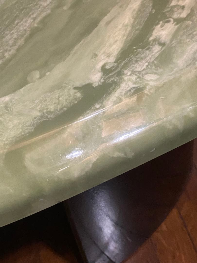 希少♦️グリーン♦️高級 オーバル型 大理石天板 テーブル♦️脚 ブラック♦️送料込