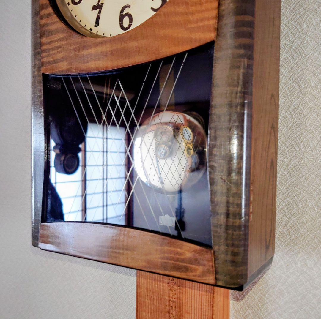 〈完動・美品〉SEIKO　21日巻き箱型ゼンマイ振り子時計　昭和レトロ古時計