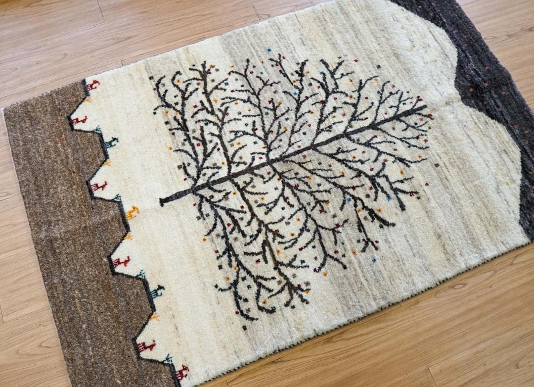 141×86cm ペルシャギャッベ 手織り カシュクリギャベ - メルカリ