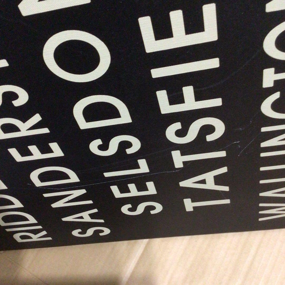 バス停 行き先表示板 木製 黒白　イギリス ロンドン インテリア