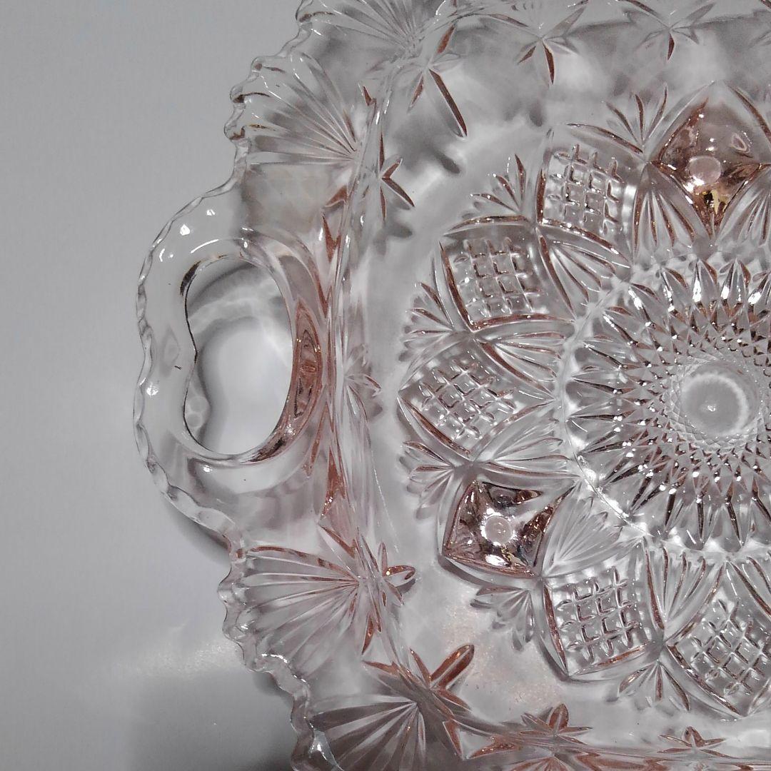 ♥️♥️豪華に輝く薄いピンク系のガラス大皿②