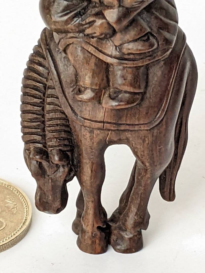 根付　42　馬と母子　骨董品