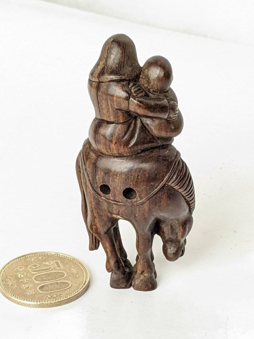 根付　42　馬と母子　骨董品