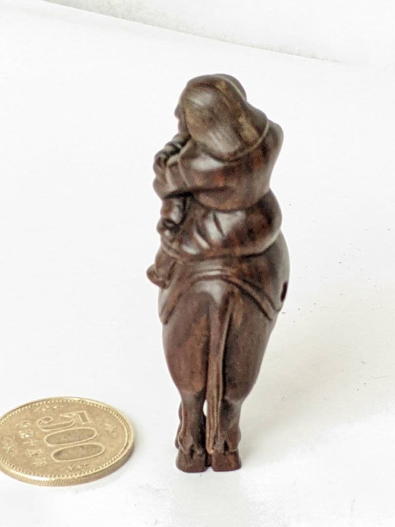 根付　42　馬と母子　骨董品