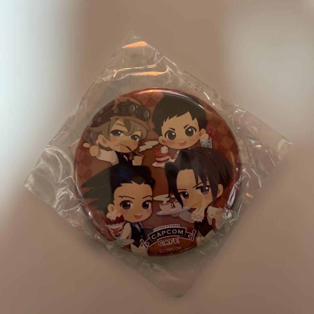 逆転裁判 カプコンカフェ限定！！ 成歩堂 御剣 龍ノ介 ホームズ 缶バッジ