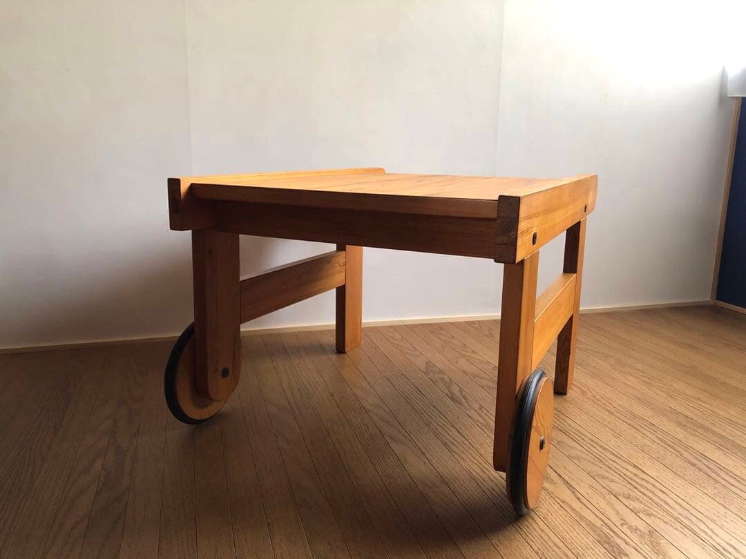 北欧ヴィンテージ スウェーデン製 パイン材 ワゴン トローリー サイドテーブル