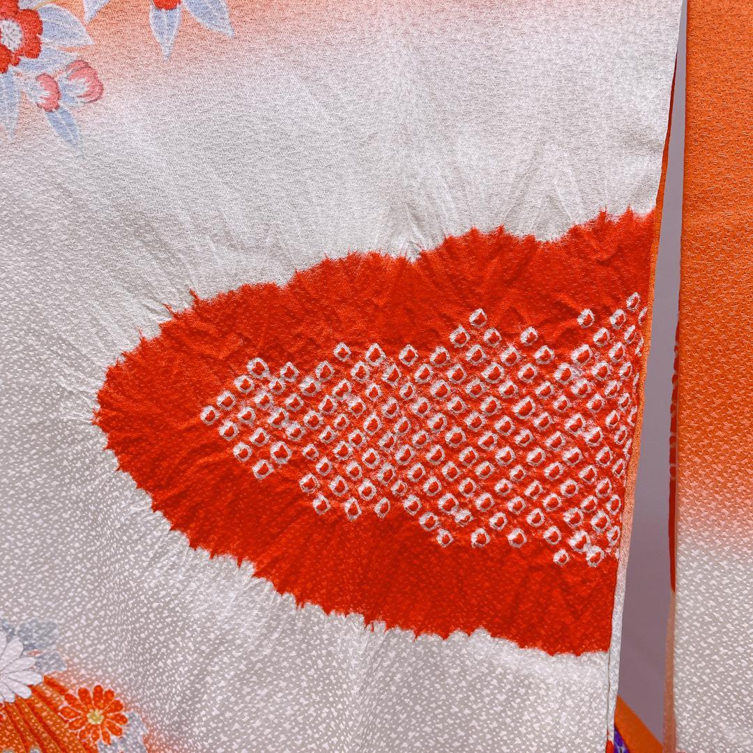 ★4045★ 子供着物 七五三 女の子 四つ身 襦袢付き