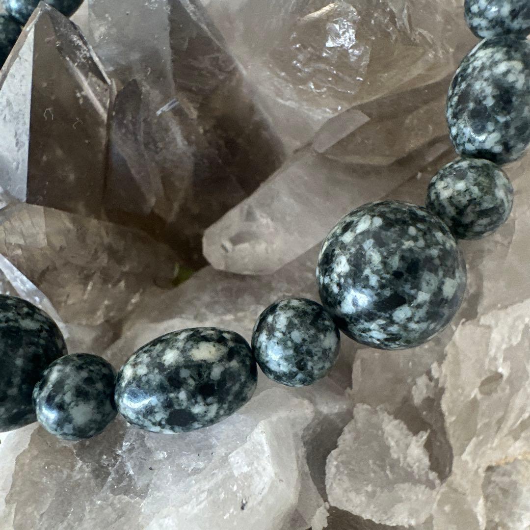 日本最高波動・宇宙ゲート配列｜遠野霊石オーバルMix 高波動ブレスレット一点もの