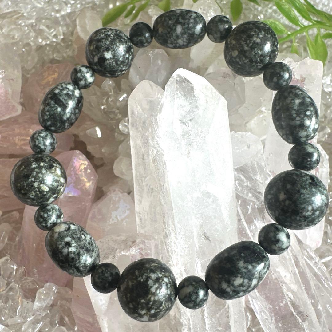 日本最高波動・宇宙ゲート配列｜遠野霊石オーバルMix 高波動ブレスレット一点もの