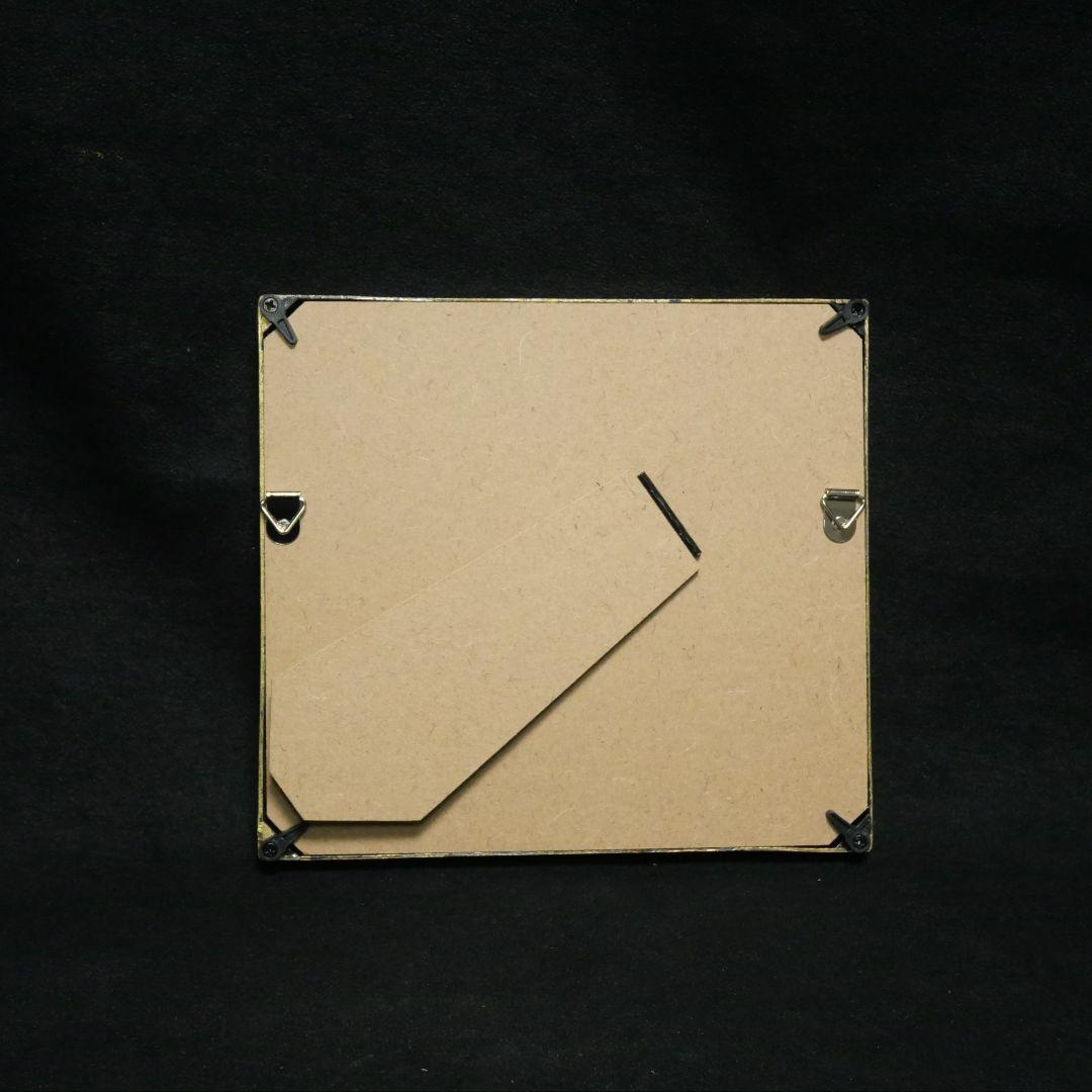 【真作】油絵 ミニ色紙「黄金富士山」額縁付 金運・開運 縁起物 原画 手描き