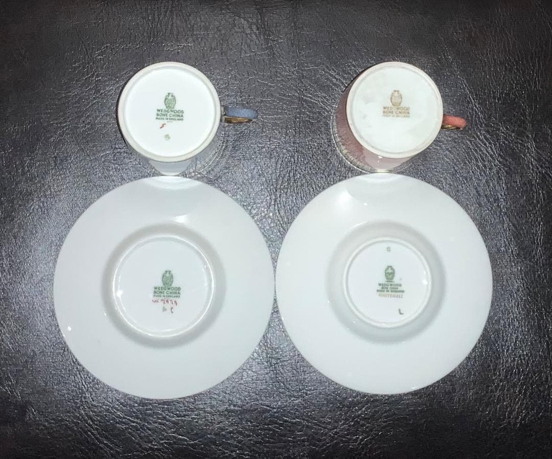 廃番日本未入荷 ウェッジウッド ホワイトホールパウダー デミタスc&s２色セット