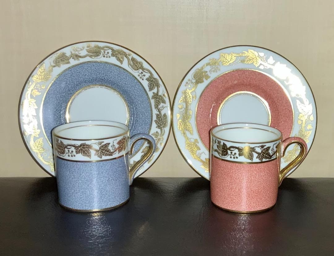 廃番日本未入荷 ウェッジウッド ホワイトホールパウダー デミタスc&s２色セット