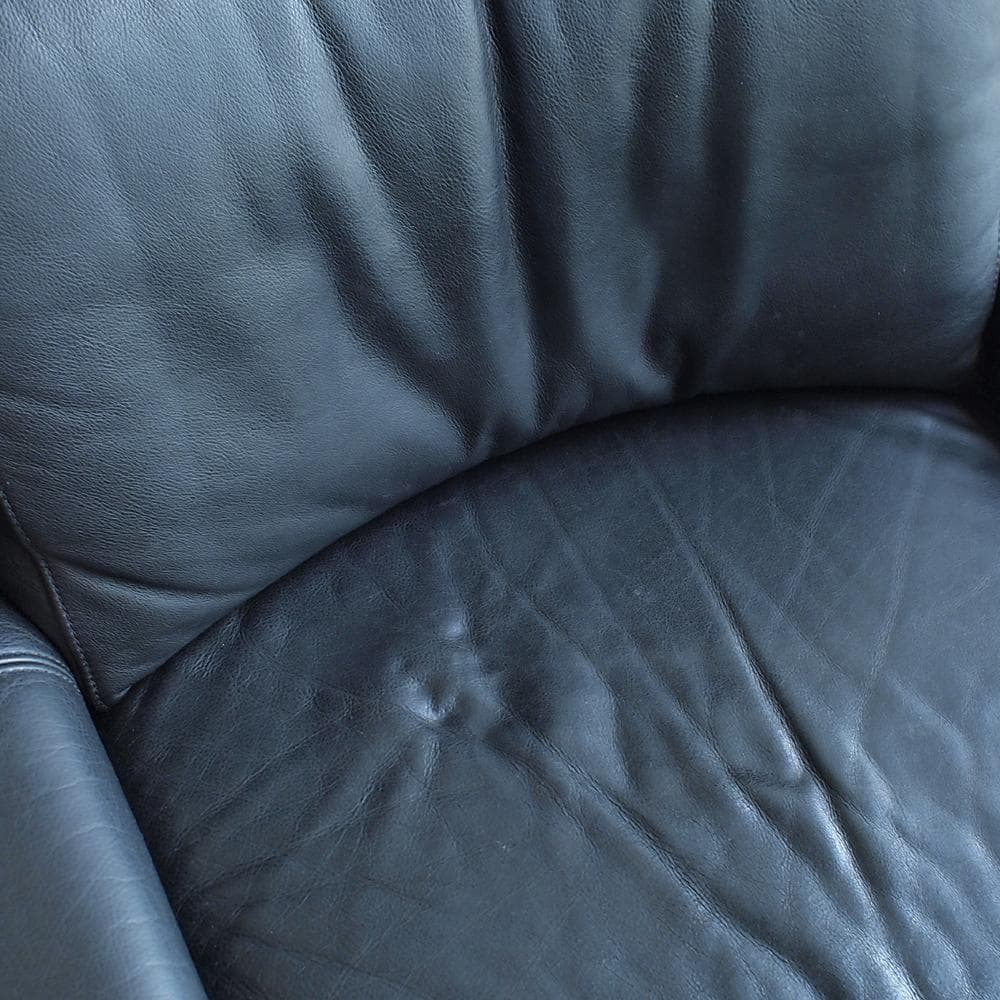 イタリア製 ニコレッティ/Nicoletti 本革 ソファ 1人掛け 黒革