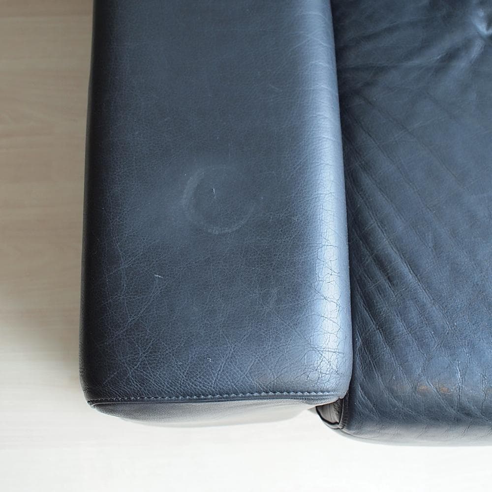 イタリア製 ニコレッティ/Nicoletti 本革 ソファ 1人掛け 黒革