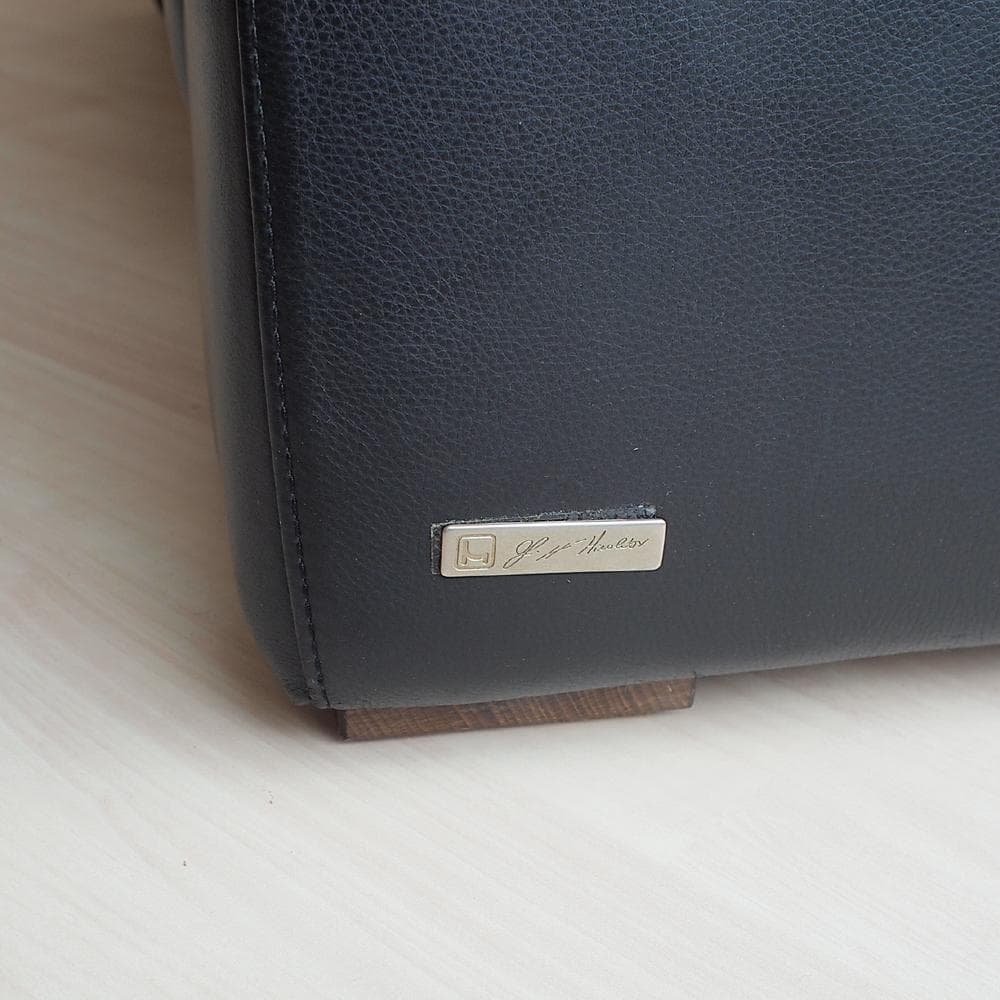 イタリア製 ニコレッティ/Nicoletti 本革 ソファ 1人掛け 黒革