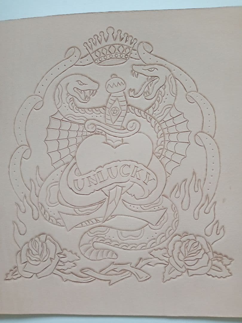 タトゥーデザイン壁掛け時計 ヴィンス・レイ ウォレット カービング ロカビリー