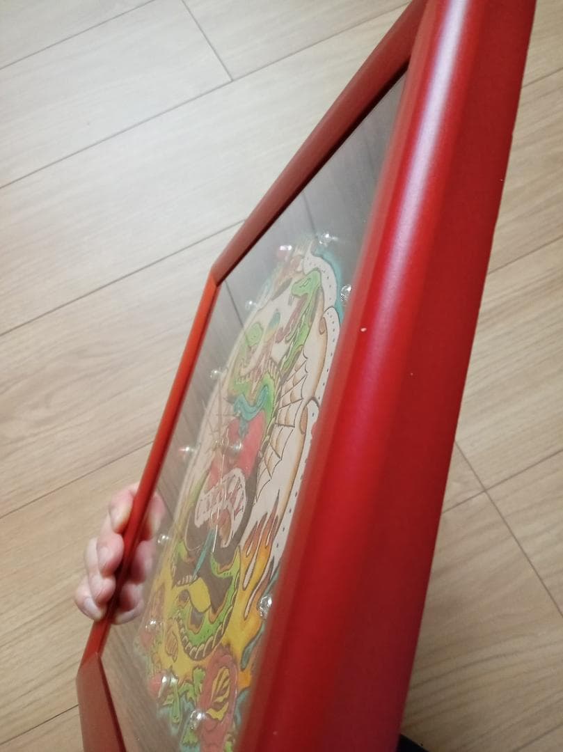 タトゥーデザイン壁掛け時計 ヴィンス・レイ ウォレット カービング ロカビリー