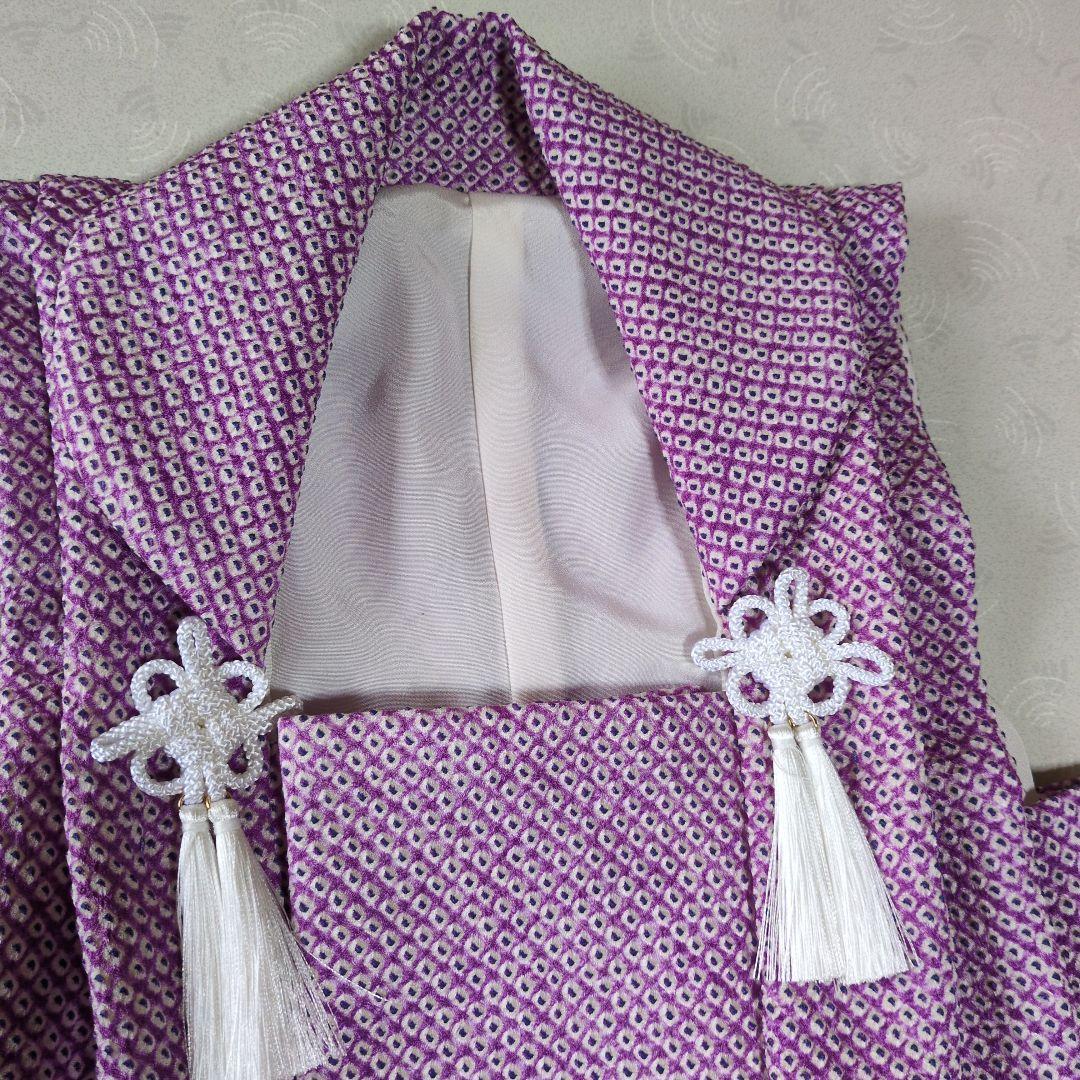 七五三３歳正絹総絞り藤色の被布（中綿無し）