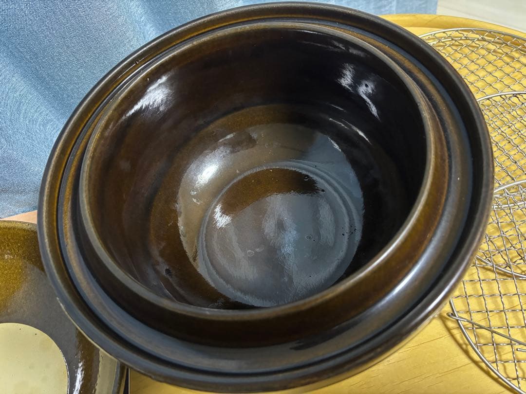 長谷園 伊賀焼 いぶしぎん 大 燻製土鍋 網3枚、説明書付き