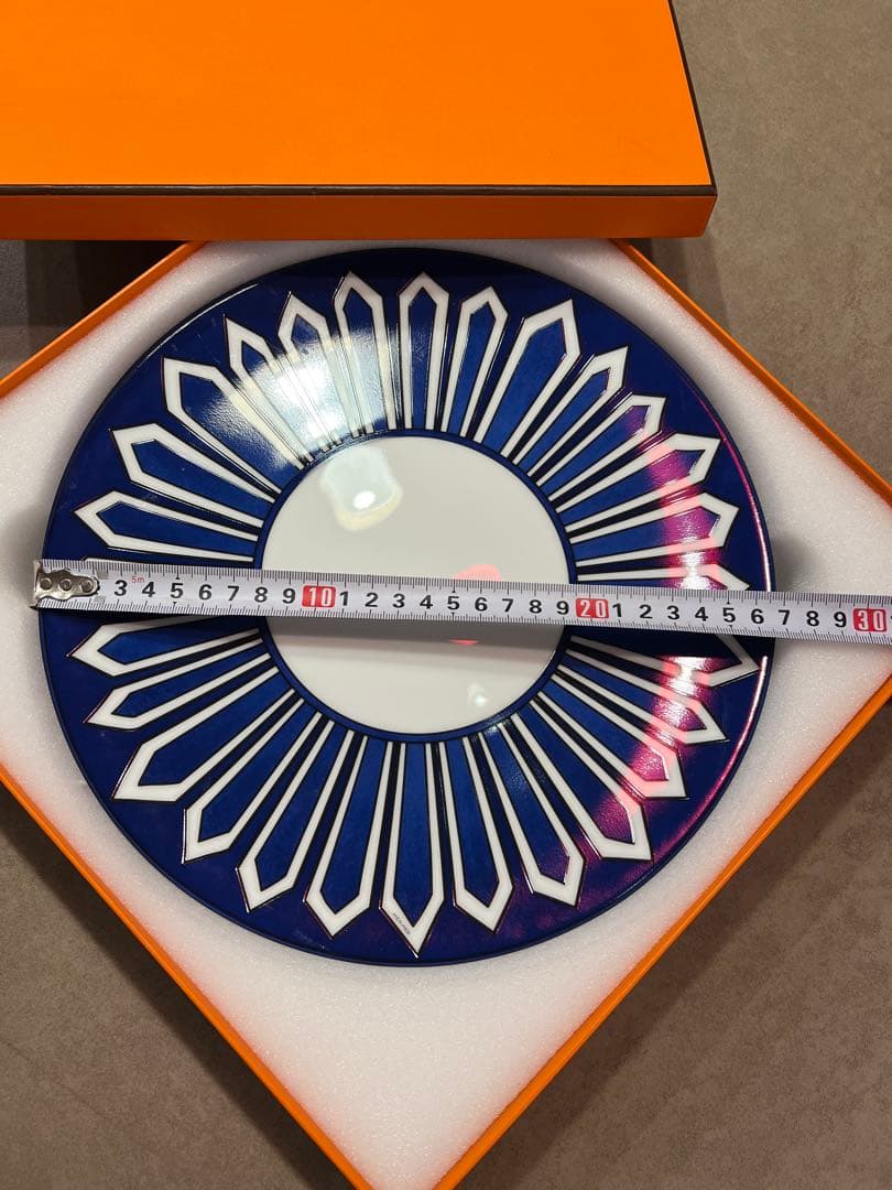 最終極美品エルメスHERMESはブルーダイユールプレート2枚セット