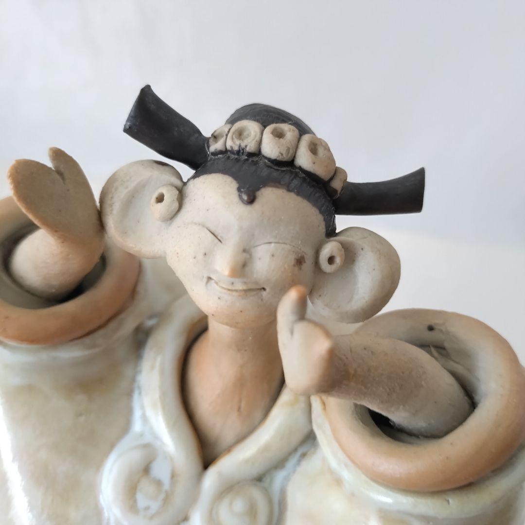 青芳人形 念ずれば花開く 砥部焼 青芳窯 森元青芳 創作人形 オブジェ