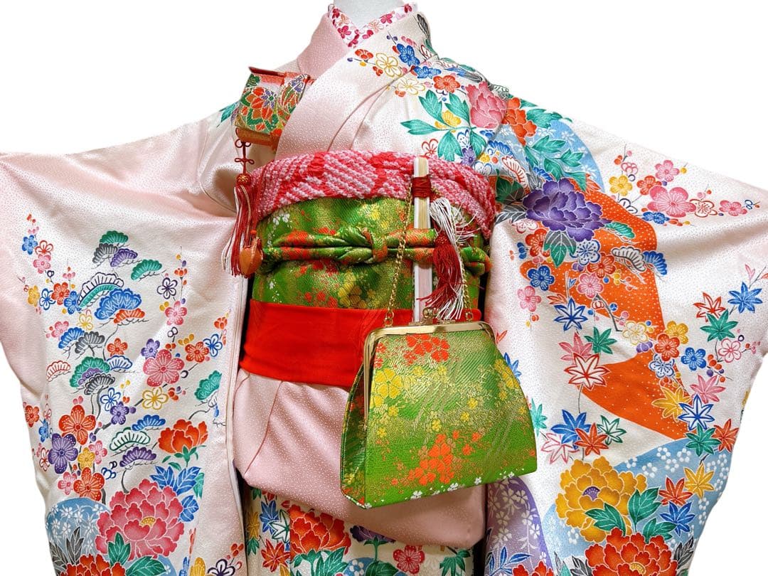 薄ピンク♡七五三　7歳　女の子　セット　一式　正絹