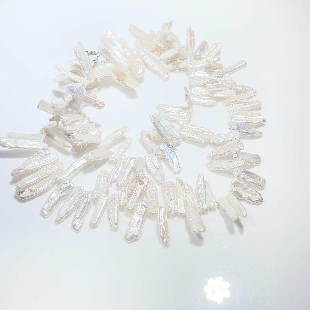 びわパールネックレス淡水パールネックレスNO25-2496