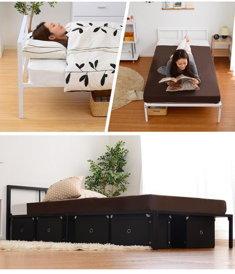 シンプルコンパクト！シングルパイプベッド（フレームのみ）