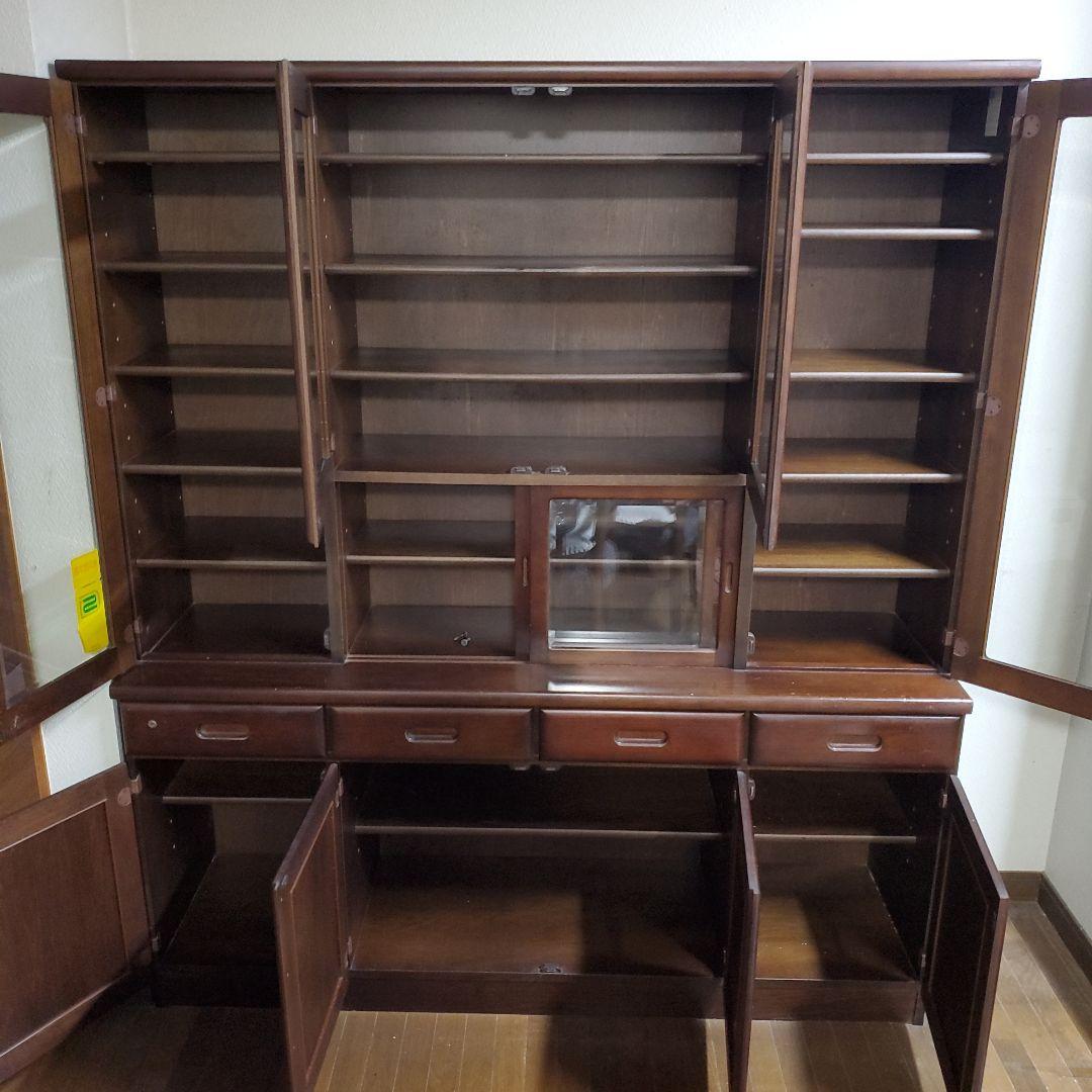 カリモク Karimoku 木製食器棚 ダークブラウン 大型キッチンボード高級