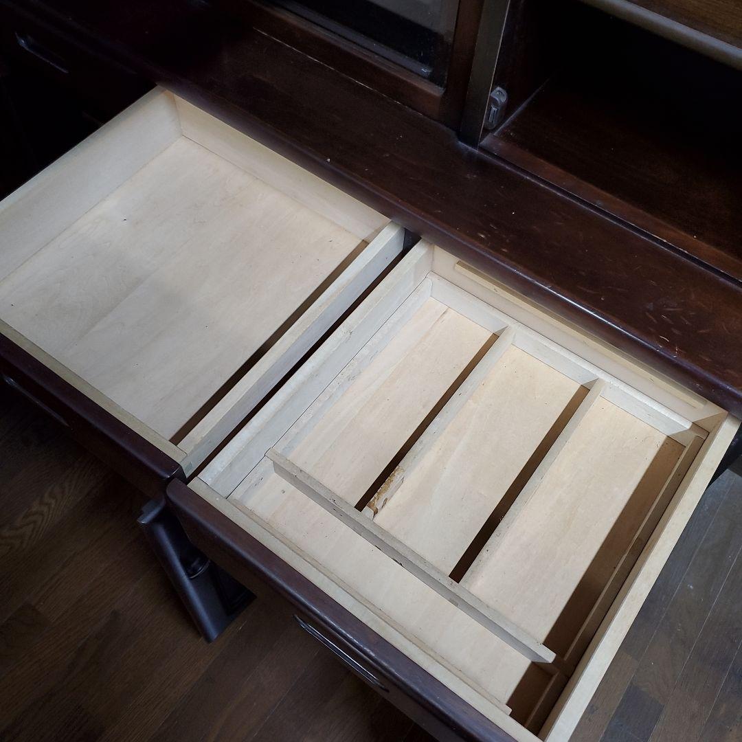 カリモク Karimoku 木製食器棚 ダークブラウン 大型キッチンボード高級