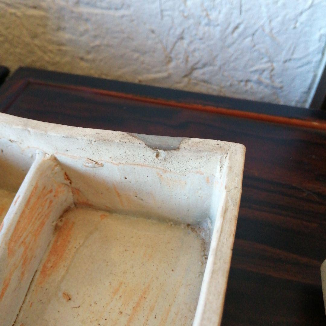 京焼　織部二段重箱　15cm　江戸後期〜幕末